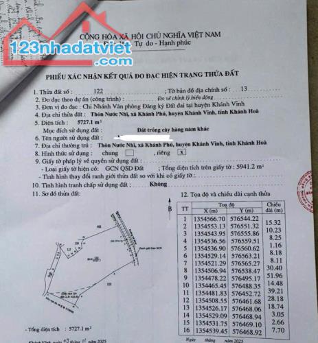 Bán đất vườn Khánh Phú - Khánh Vĩnh giáp suối gần khu công nghiệp Sông Cầu - 5