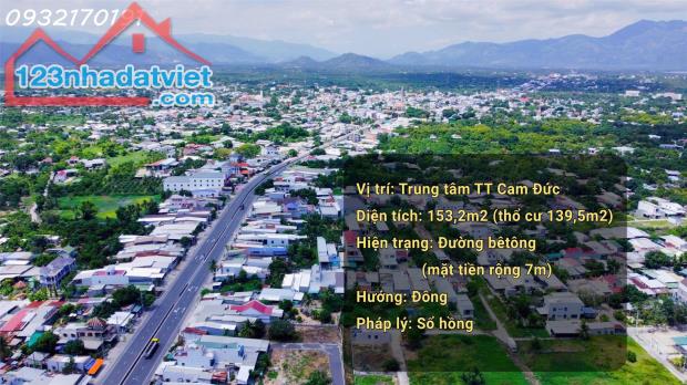 Bàn Cờ Cam Đức- Có thổ cư GIÁ 1,5 tỷ - Đường rộng 7m- QH An Toàn- Đầu tư sinh lời cao