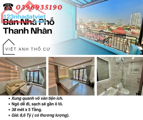 Bán nhà phố Thanh Nhàn, Trung Tâm Quận, Tiện Ích Bạt Ngàn, Giá: 8.6 Tỷ, Lh: 0396935190.