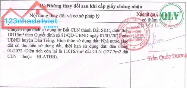 Bán 2,6 héc ta đất sản xuất kinh doanh ở Dầu Tiếng, Bình Dương - 2