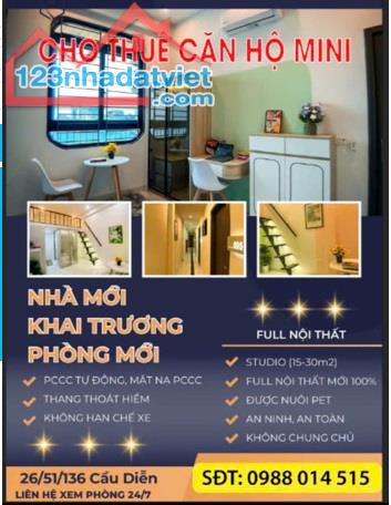 ⭐Từ 4tr/th, chính chủ cho thuê căn hộ CCMN 1 ngủ ngõ 136 Cầu Diễn, Bắc Từ Liêm.0988014515 - 2