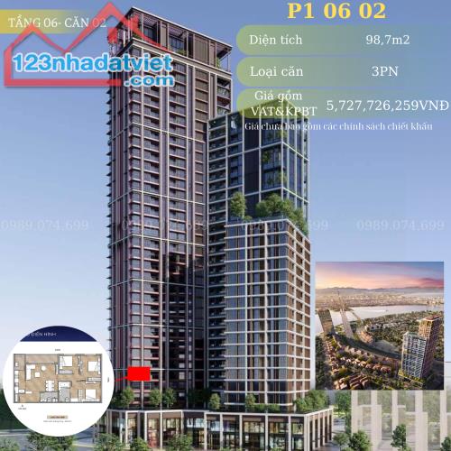 Căn hộ giá cực ưu đãi 3PN 98m² View Biển chỉ có tại Sun Cosmo Đà Nẵng