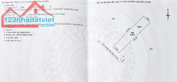 Chính chủ cần bán lô đất mặt đường Trần Bình Trọng, phường Quảng Hưng, TP. Thanh Hóa - 2