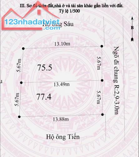 ❎Chủ gửi 2 lô cực đẹp tại Cống Cờ - Tân Dương - Thuỷ nguyên   👉 Diện tích : 75m vuông