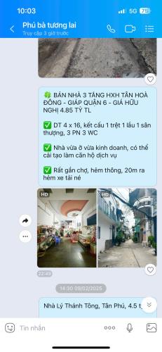 🍀 BÁN NHÀ 3 TẦNG HXH TÂN HOÀ ĐÔNG - GIÁP QUẬN 6 - GIÁ HỮU NGHỊ 4.85 TỶ TL