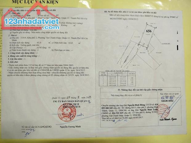 Chính chủ bán nhà riêng TÂN CHÁNH HIỆP 34 Q12 - 4
