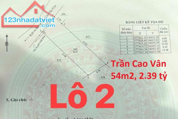 ♪ Đất Góc Kiệt 2.5m cách Trần Cao Vân 80m thông Biển, 57m2, hơn 2 tỷ - 1