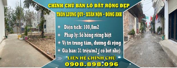 Chính Chủ Bán Lô Đất Rộng Đẹp tại Thôn Lương Quy, Xuân Nộn, Đông Anh