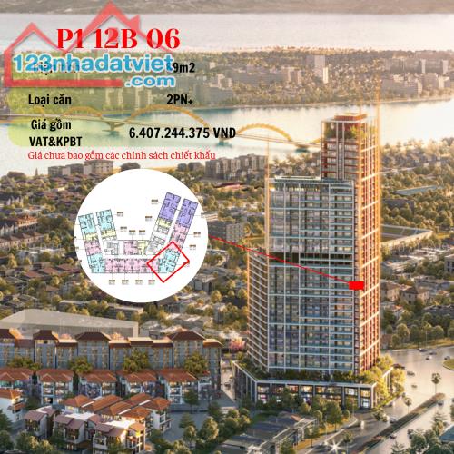 Căn hộ cao cấp View biển 89m2 2PN+ Sun Cosmo Residence Đà Nẵng