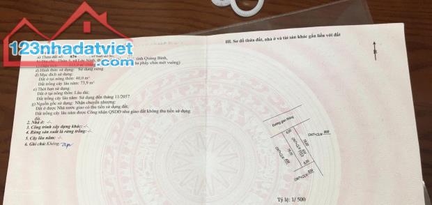 Bán lô đất mặt tiền đường Hồ Tùng Mậu - Gần sân bay Đồng Hới - Giá chỉ 1,58 tỷ - 1