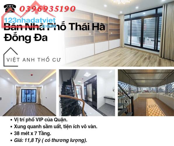 Bán nhà Phố Thái Hà, Nhà Mới Tinh, Ngõ Nông Gần Ô Tô, 38mx7T, Giá: 11.8 Tỷ, Lh: 0396935190