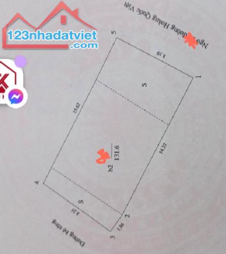 BÁN ĐẤT HOÀNG QUỐC VIỆT, NGÕ THÔNG, 2 THOÁNG, Ô TÔ TRÁNH, NỞ HẬU, 132M2; GIÁ 36.9 TỶ