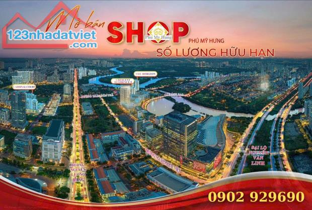 Chủ Đầu Tư Phú Mỹ Hưng mở bán shophouse Khu Hồ Bán Nguyệt Phú Mỹ Hưng, căn góc đẹp, thoáng