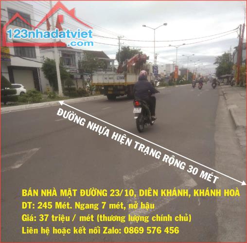 BÁN NHÀ MẶT ĐƯỜNG 23 THÁNG 10, DIÊN KHÁNH, KHÁNH HOÀ - 1