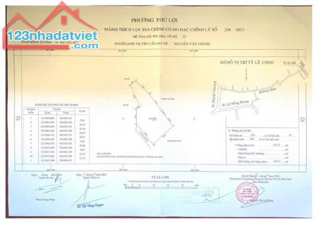 ĐẤT ĐẸP – GIÁ TỐT- CHÍNH CHỦ BÁN LÔ ĐẤT TẠI Phường Phú Lợi - Thủ Dầu Một - Bình Dương - 2