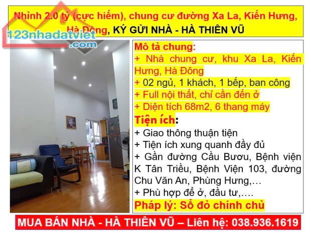 Nhỉnh 2.0 tỷ (cực hiếm), chung cư Xa La, Kiến Hưng, Hà Đông, KÝ GỬI NHÀ - HÀ THIÊN VŨ - 4