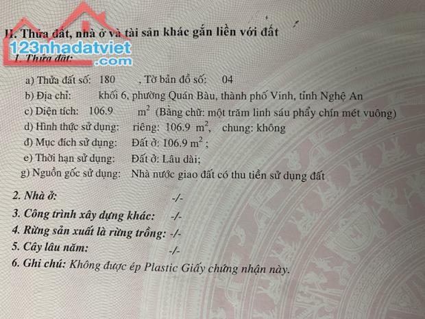 CHÍNH CHỦ bán 2 lô Đất Tại Phường Quán Bàu Và Phường Lê Mao, TP. Vinh, Nghệ An - 1