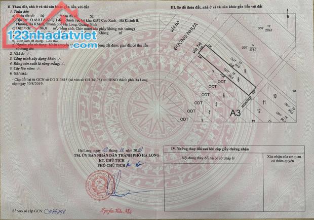 Bán Đất TĐC Hà Khánh B,P.Hà Khánh.DT:96m2,MT:4m.H:Tây Bắc !!! - 3