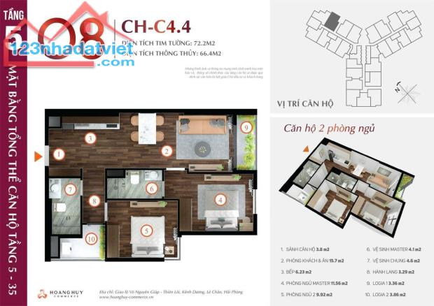 Bán 2 Căn Chung Cư Chính Chủ Tại Hoang Huy Commerce Đường Võ Nguyên Giáp quận Lê Chân. - 1