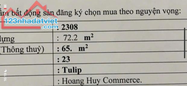 Bán 2 Căn Chung Cư Chính Chủ Tại Hoang Huy Commerce Đường Võ Nguyên Giáp quận Lê Chân. - 2