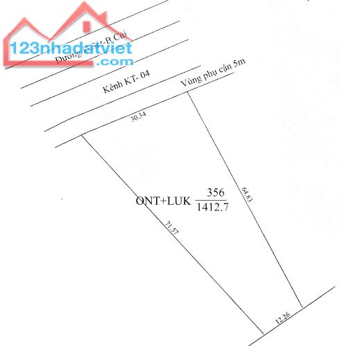 1,4 công đất mặt tiền đường Đất Sét - Bến Củi DT 789B - 1