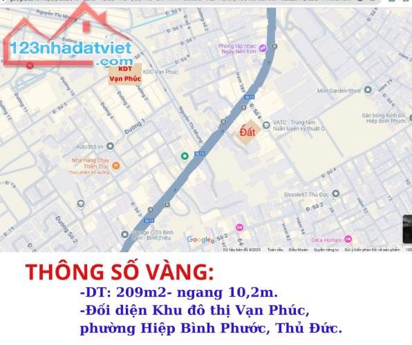 Đất Mặt Tiền Đường Số 12m Ở P.Hiệp Bình Phước, Thủ Đức,  DT 209m2; Ngang 10m, GIÁ 11 TỶ - 1