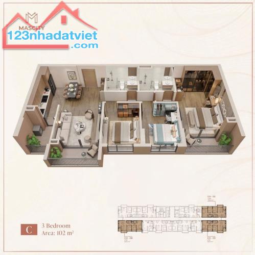 Căn hộ cao cấp 100m2 3N:2VS view TP Bắc Giang Thanh toán trước 30% vay lãi suất 0% - 2