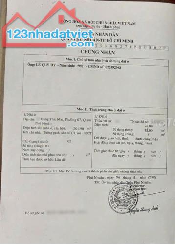 BÁN NHÀ MẶT TIỀN ĐẶNG THANH MAI, P7, PHÚ NHUẬN.DT:4X20, 1TR2L, GIÁ:16,5 TỶ - 2