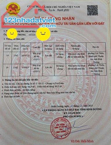 CHÍNH CHỦ CẦN BÁN CĂN HỘ ECOXUAN MỚI TINH ĐÃ CÓ SỔ Tại Lái Thiêu, Thuận An