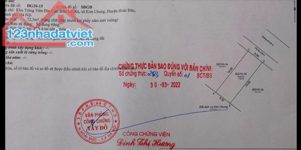 Lô đất đẹp Đấu Giá Lai Xá: DT72.5m2*MT5m*Khe thoáng*phân lô, kinh doanh.