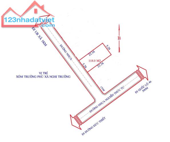 Chính chủ em bán lô đất xóm trường Phú , Nghi Trường đường 6m thông thoáng - 1