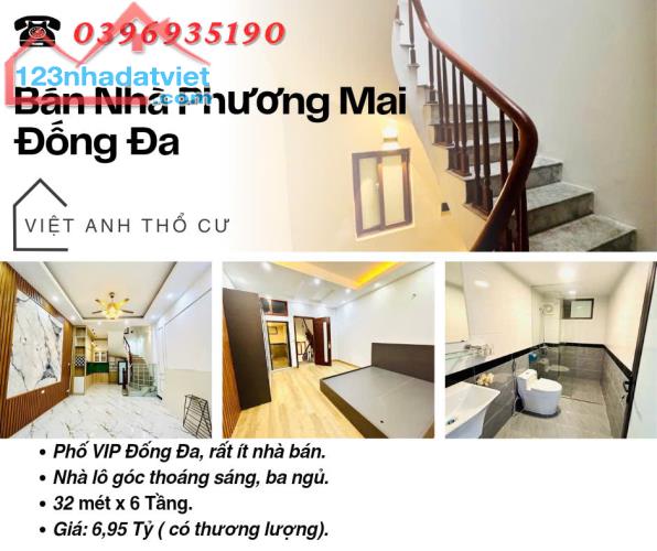 Bán nhà Phố Phương Mai_Hiếm Nhà Bán_Ba Ngủ_Lô Góc__32mx6T_Giá: 6.95 Tỷ_Lh: 0396935190.