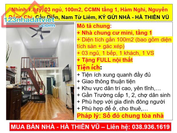 Nhỉnh 1.8 tỷ, 03 ngủ, 100m2, CCMN tầng 1, Hàm Nghi, Nguyễn Đổng Chi, Cầu Diễn, Nam Từ Liêm - 5