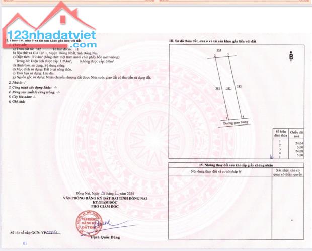 Chính chủ bán đất nền vị trí đẹp tại Xã Gia Tân 1, Thống Nhất, Đồng Nai - 2