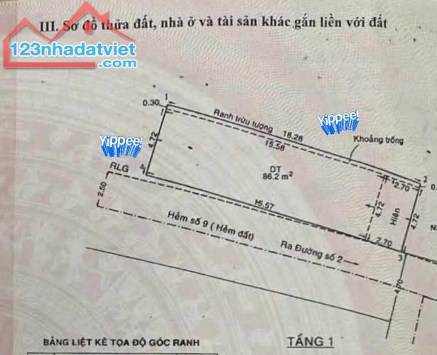 NHÀ NÁT, HẺM XE HƠI, Đường số 2, Trường Thạnh, 92m2 chỉ 4 tỷ 500. - 1