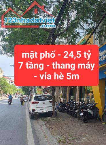 LẠC LONG QUÂN - mặt phố, 7 tầng, thang máy - vỉa hè 5m - 0859990768