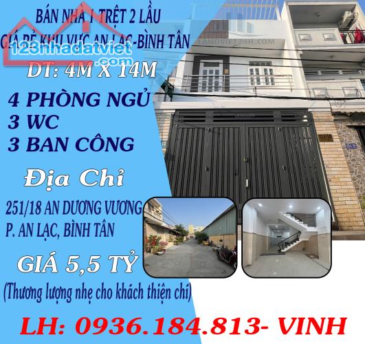 CHÍNH CHỦ BÁN NHÀ 1 TRỆT 2 LẦU GIÁ RẺ NHẤT KHU VỰC AN LẠC-BÌNH TÂN