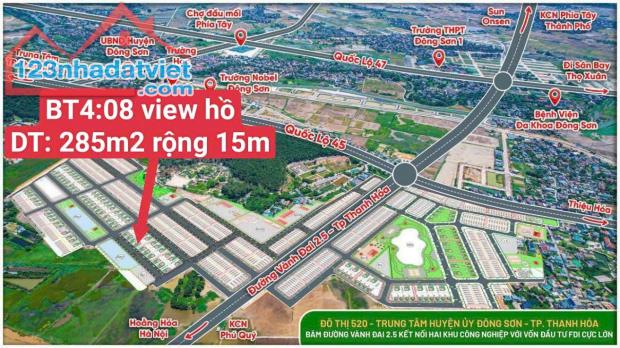 Siêu rẻ!! Lô biệt thự view hồ 285m2 TP Thanh Hóa dự án đẹp nhất Thanh Hóa giá chỉ hơn 11tr