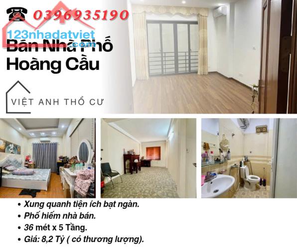 Bán nhà Phố Hoàng Cầu, Tự Xây Chắc Chắn, Gần Ô tô, 36mx5T, Giá: 8.2 Tỷ, Lh: 0396935190.