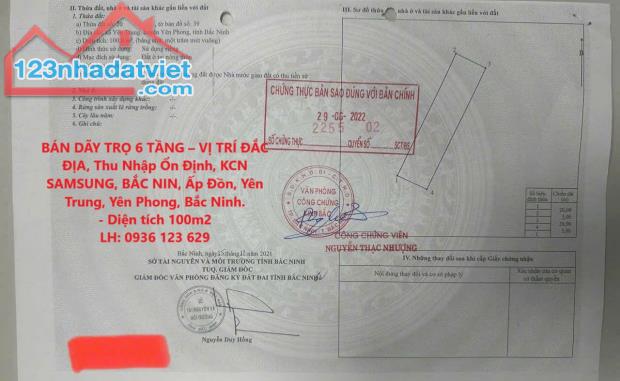 BÁN DÃY TRỌ 6 TẦNG – VỊ TRÍ ĐẮC ĐỊA, Thu Nhập Ổn Định, KCN SAMSUNG, BẮC NINH