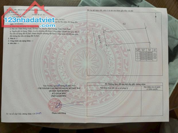 Bán lô 82m2 Băng 1 QL2C giáp phân lô Đạo Tú, Tam Dương lh_0987673102 - 2