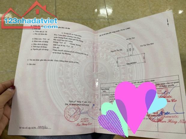 ❌❌❌SIÊU PHẨM 75M NGANG 5M KHU VƯỜN ĐỐM , DƯƠNG KINH. GIÁ 2.X TỶ - 1