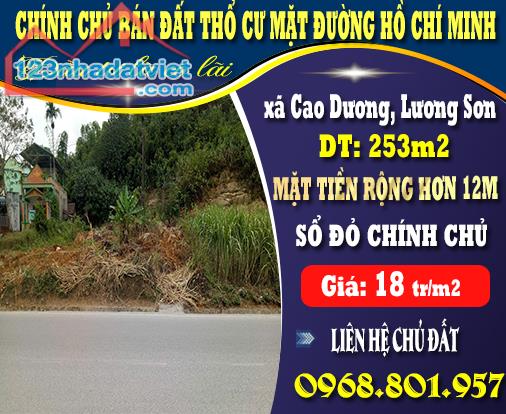 Chính chủ cần bán mảnh đất thổ cư 253m2 mặt đường Hồ Chí Minh