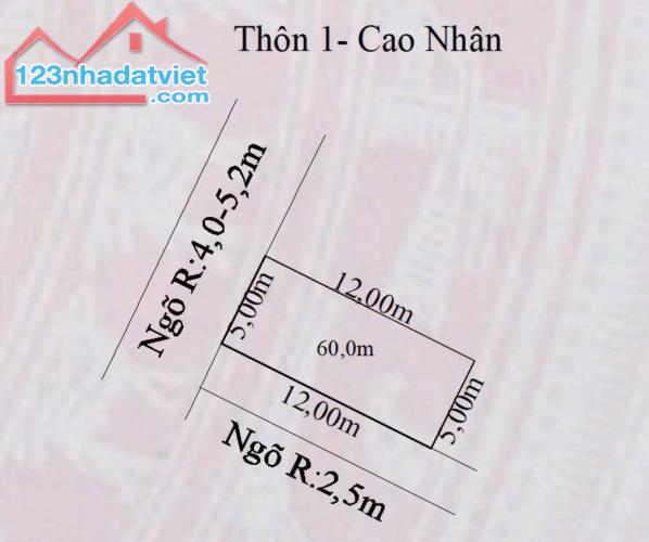 📣Sản phẩm F0 Cao Nhân đường rộng 5m giá chỉ 7xx triệu  👉🏽Lô góc hai mặt tiền        Dt: - 2