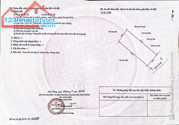 Bán Lô đất Trà Khê, Anh Dũng, Dương Kinh, Hải Phòng. Giá 25 triệu/m2. Diện tích : 222m2