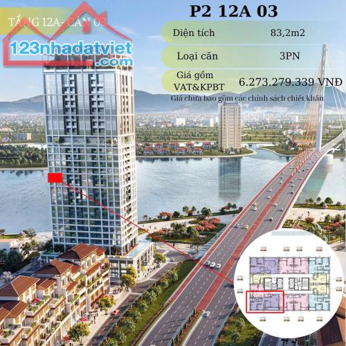 Giá chính xác chỉ 4tỷ56 cho căn góc 89m2 trực diện Sông Hàn. Cách biển Mỹ Khê 500m - 2