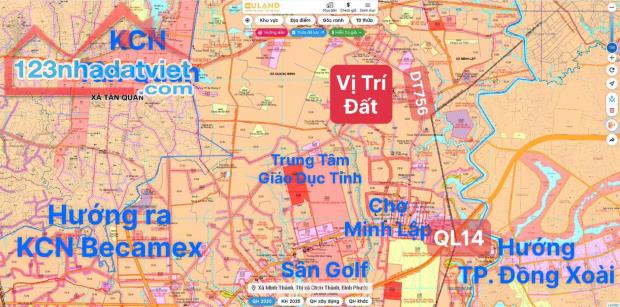 1 LÔ 5x50=250,1m2 MẶT TIỀN DT756 NÚT GIAO CAO TỐC MINH LẬP (CHƠN THÀNH-GIA NGHĨA) 270tr - 1