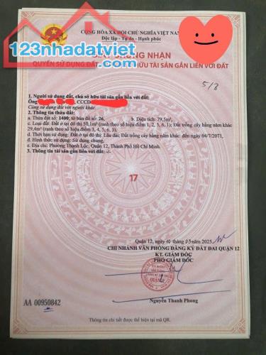 Sĩ - Lẻ 3 Lô Đất (4x20) Đường 7m Thạnh Lộc 27, Q12 (Ngay chung cư First Home)