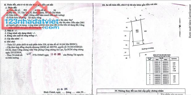 Chính chủ bán khuông đất ngay trung tâm hành chính huyện Bình Chánh - 3