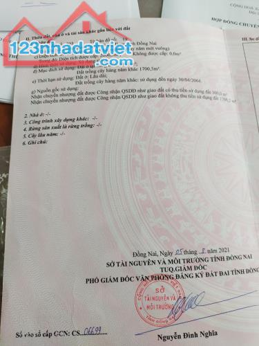 Cần bán 2000m2 có 300m2 thổ cư mặt tiền đường nhựa Trảng Bom gần sân bay Long Thành - 2
